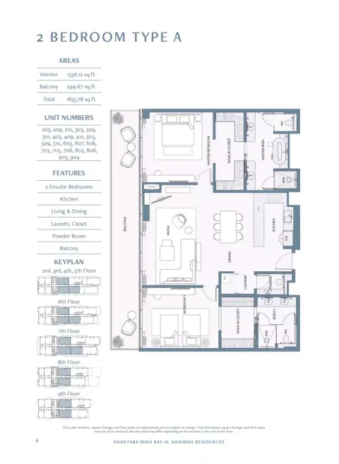 Floor plan, 2 Beds, 1,835 sq ft