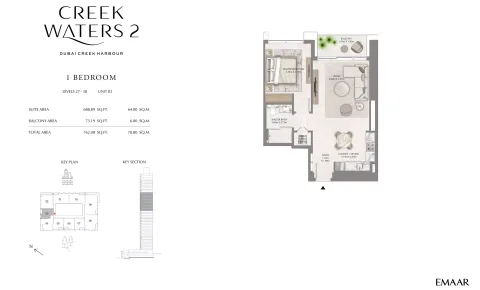 Floor plan, 1 Bed, 762 sq ft
