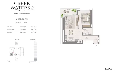 Floor plan, 1 Bed, 916 sq ft