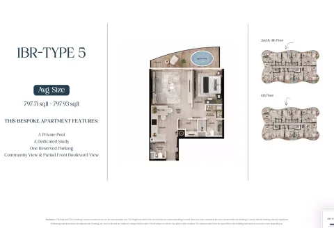Floor plan, 1 Bed, 797 sq ft