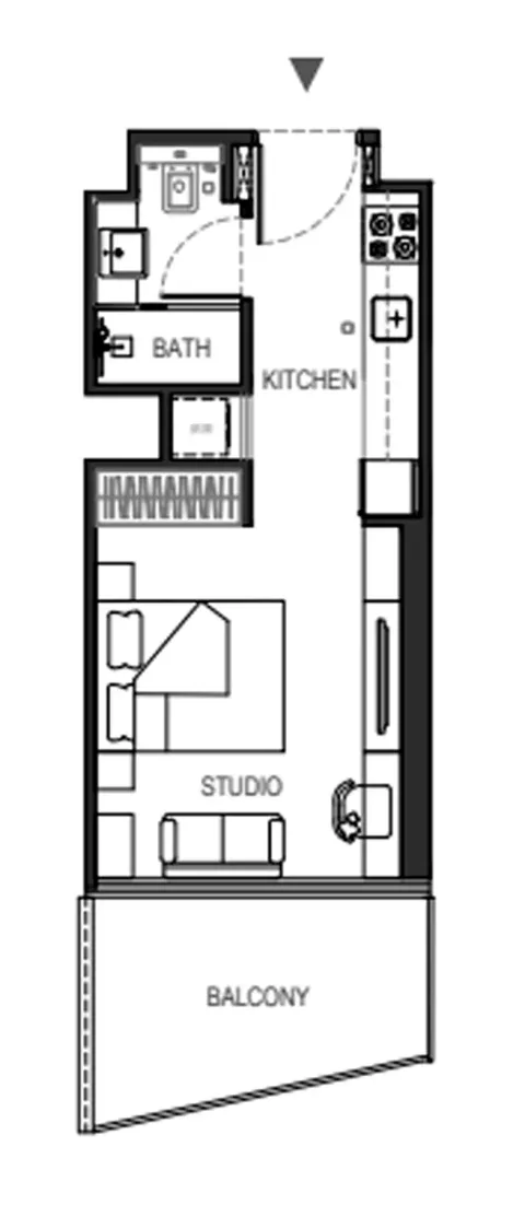 Floor plan, Studio, 397 sq ft