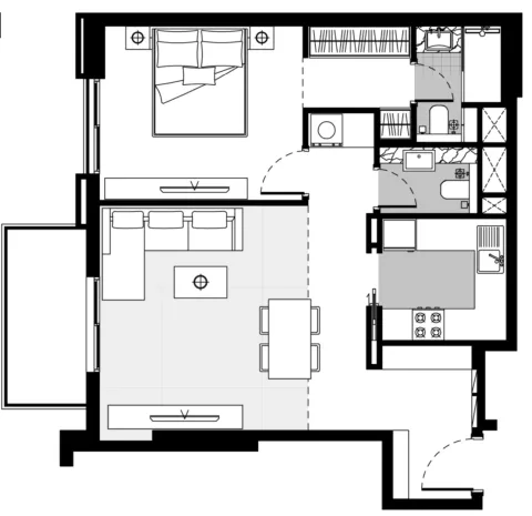 Floor plan, 1 Bed, 756 sq ft