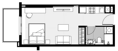Floor plan, Studio, 427 sq ft
