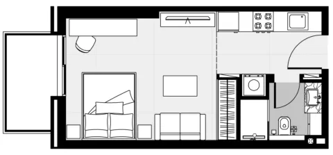 Floor plan, Studio, 388 sq ft