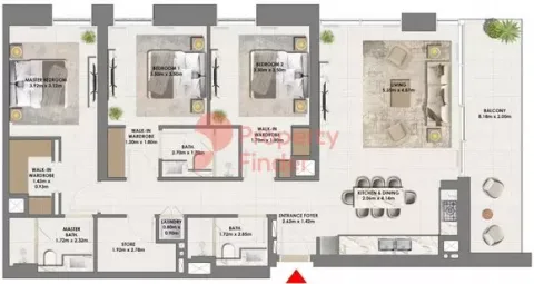 Floor plan, 3 Beds, 1,675 sq ft