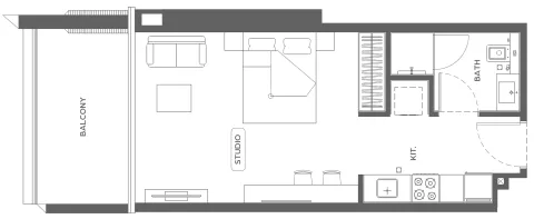 Floor plan, Studio, 459 sq ft