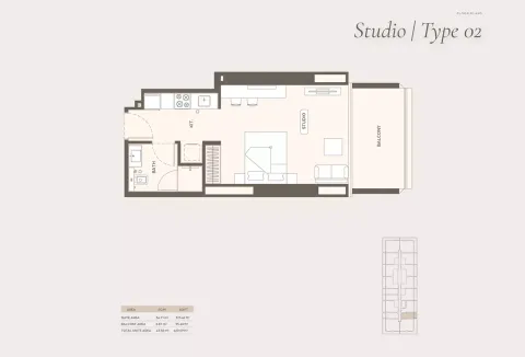 Floor plan, Studio, 469 sq ft