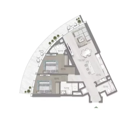 Floor plan, 2 Beds, 1,456 sq ft