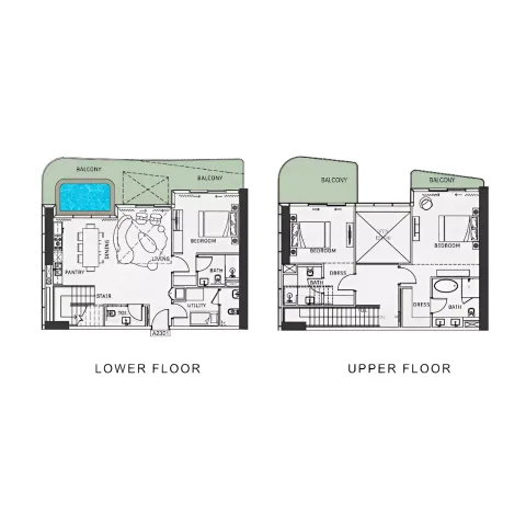 Floor plan, 3 Beds, 2,300 sq ft