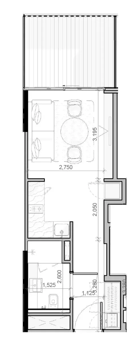 Floor plan, Studio, 405 sq ft