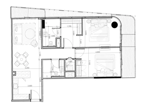 Floor plan, 2 Beds, 1,081 sq ft