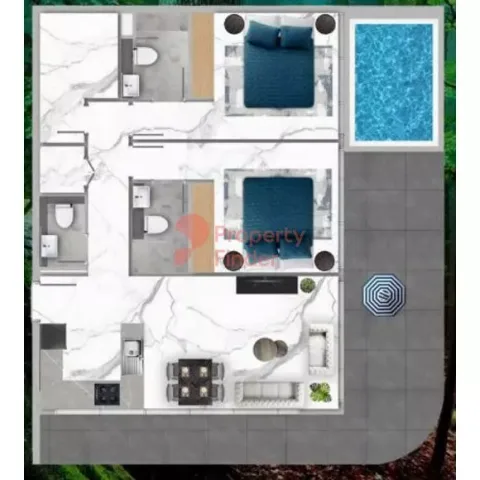 Floor plan, 2 Beds, 0 sq ft