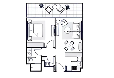Floor plan, 1 Bed, 551 sq ft