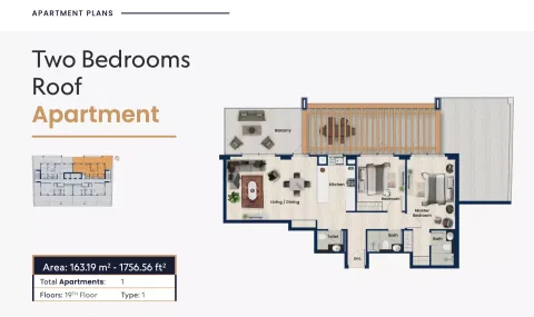 Floor plan, 2 Beds, 1,756 sq ft