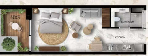 Floor plan, Studio, 440 sq ft