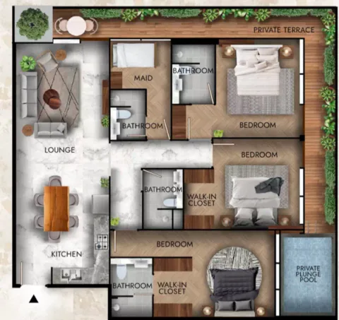 Floor plan, 3 Beds, 1,675 sq ft