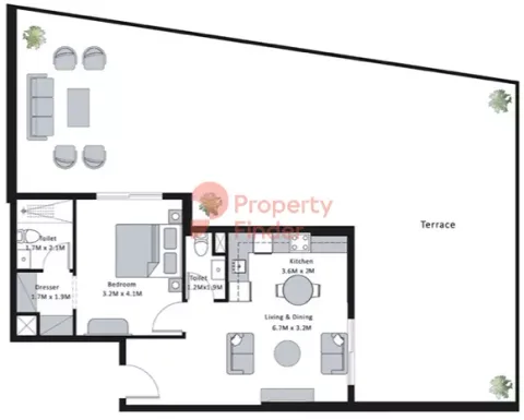 Floor plan, 1 Bed, 1,767 sq ft