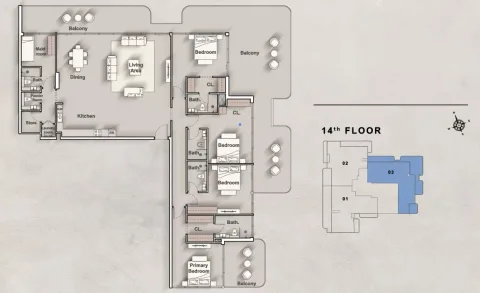 Floor plan, 4 Beds, 3,341 sq ft
