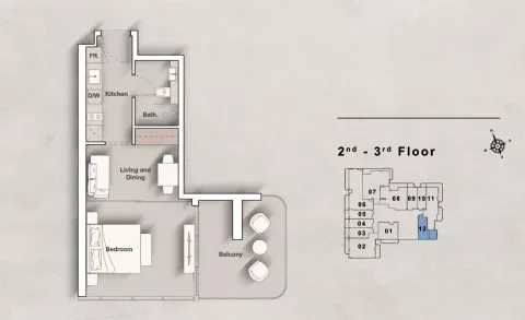 Floor plan, Studio, 523 sq ft