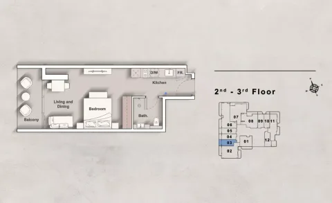 Floor plan, Studio, 456 sq ft