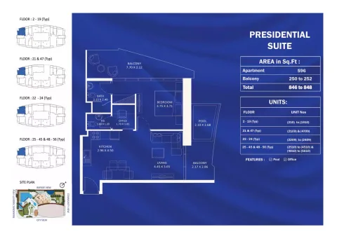 Floor plan, 1 Bed, 846 sq ft