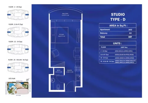 Floor plan, Studio, 347 sq ft