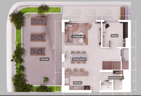 Floor plan, 2 Beds, 2,368 sq ft