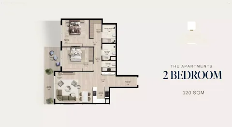 Floor plan, 2 Beds, 1,291 sq ft