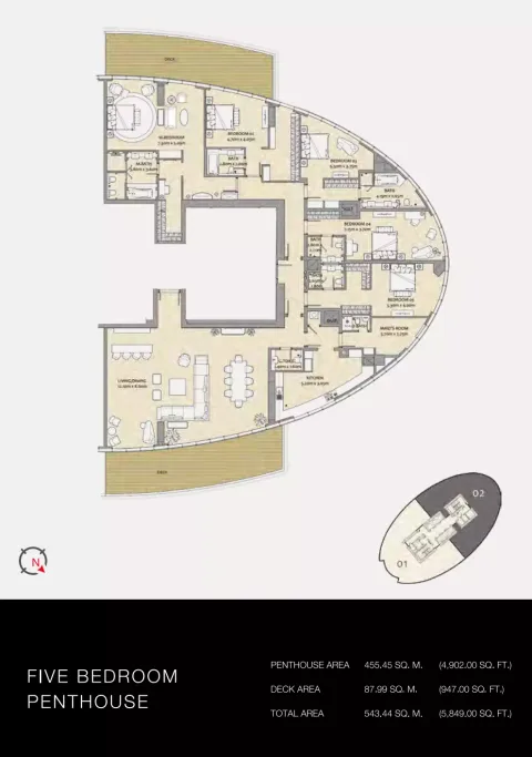 Floor plan, 4 Beds, 5,849 sq ft