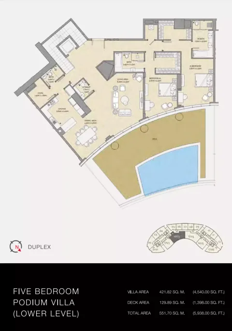 Floor plan, 5 Beds, 5,938 sq ft
