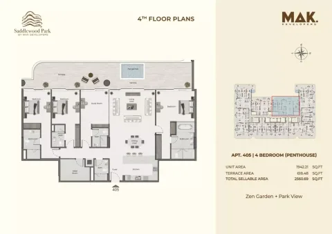 Floor plan, 4 Beds, 2,560 sq ft