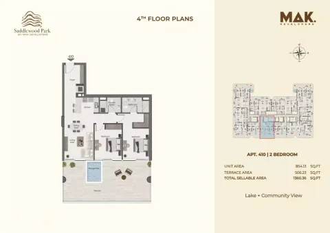 Floor plan, 2 Beds, 1,360 sq ft