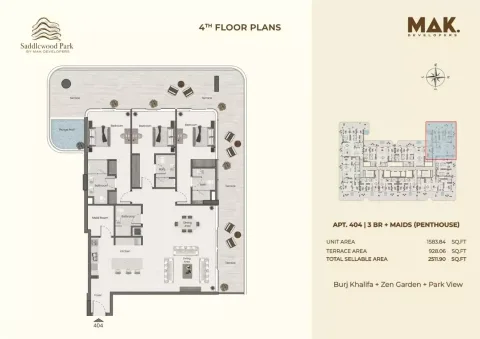 Floor plan, 3 Beds, 2,511 sq ft