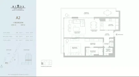 Floor plan, 1 Bed, 1,301 sq ft