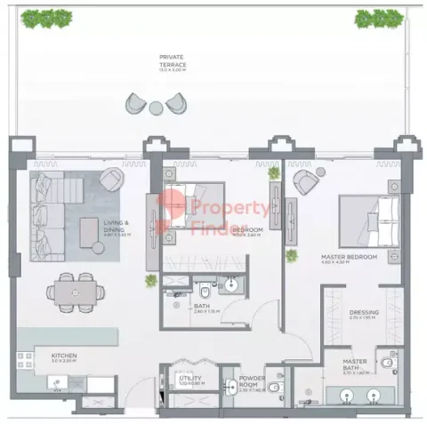 Floor plan, 2 Beds, 1,875 sq ft