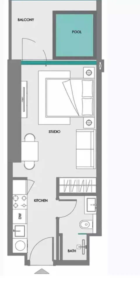 Floor plan, Studio, 422 sq ft