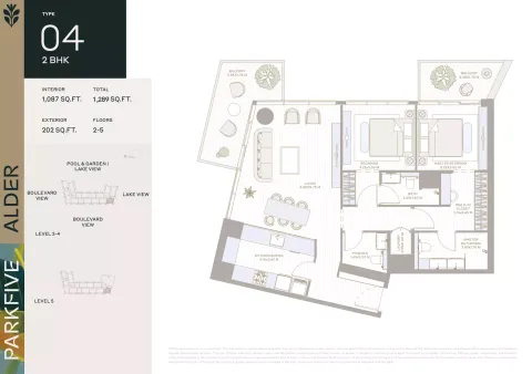 Floor plan, 2 Beds, 1,289 sq ft