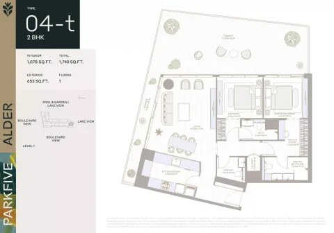 Floor plan, 2 Beds, 1,740 sq ft