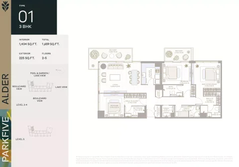 Floor plan, 2 Beds, 1,659 sq ft