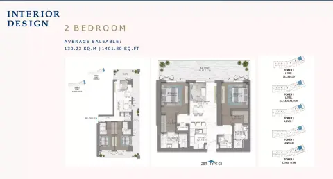 Floor plan, 2 Beds, 1,401 sq ft