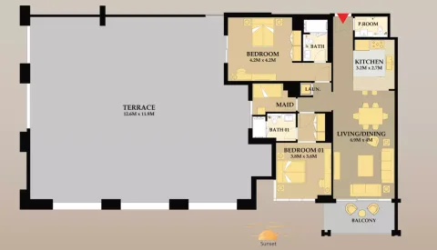 Floor plan, 2 Beds, 3,181 sq ft