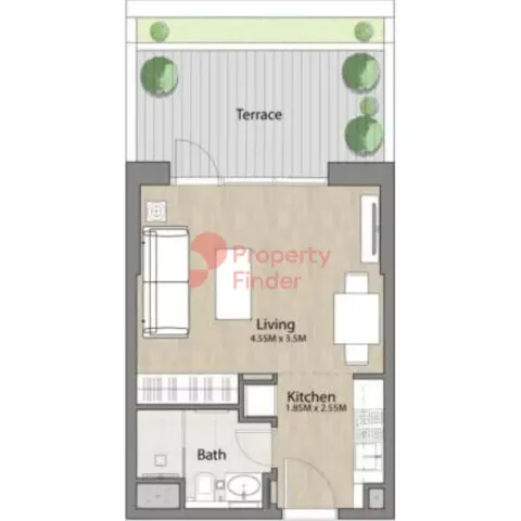 Floor plan, Studio, 533 sq ft