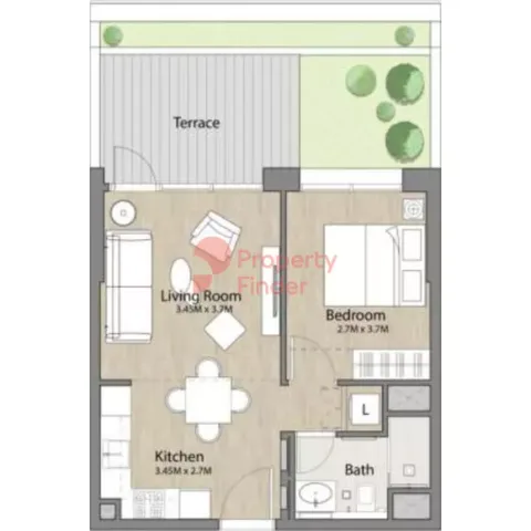 Floor plan, 1 Bed, 794 sq ft