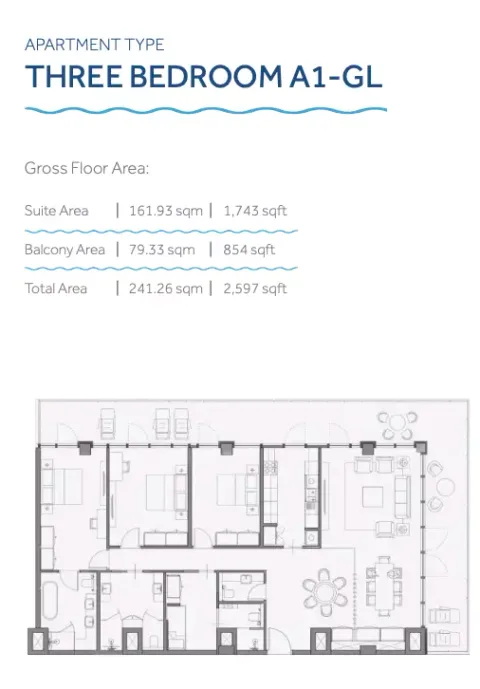 Floor plan, 3 Beds, 2,597 sq ft