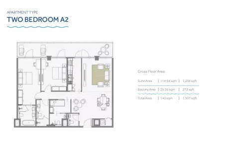 Floor plan, 2 Beds, 1,507 sq ft