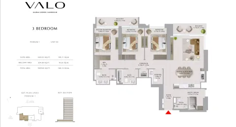 Floor plan, 3 Beds, 1,809 sq ft