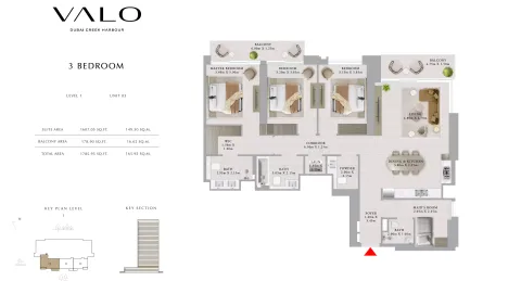 Floor plan, 3 Beds, 1,785 sq ft