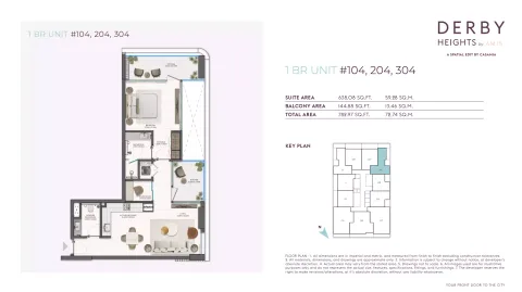 Floor plan, 1 Bed, 782 sq ft