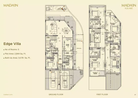 Floor plan, 5 Beds, 3,078 sq ft