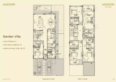 Floor plan, 5 Beds, 3,136 sq ft